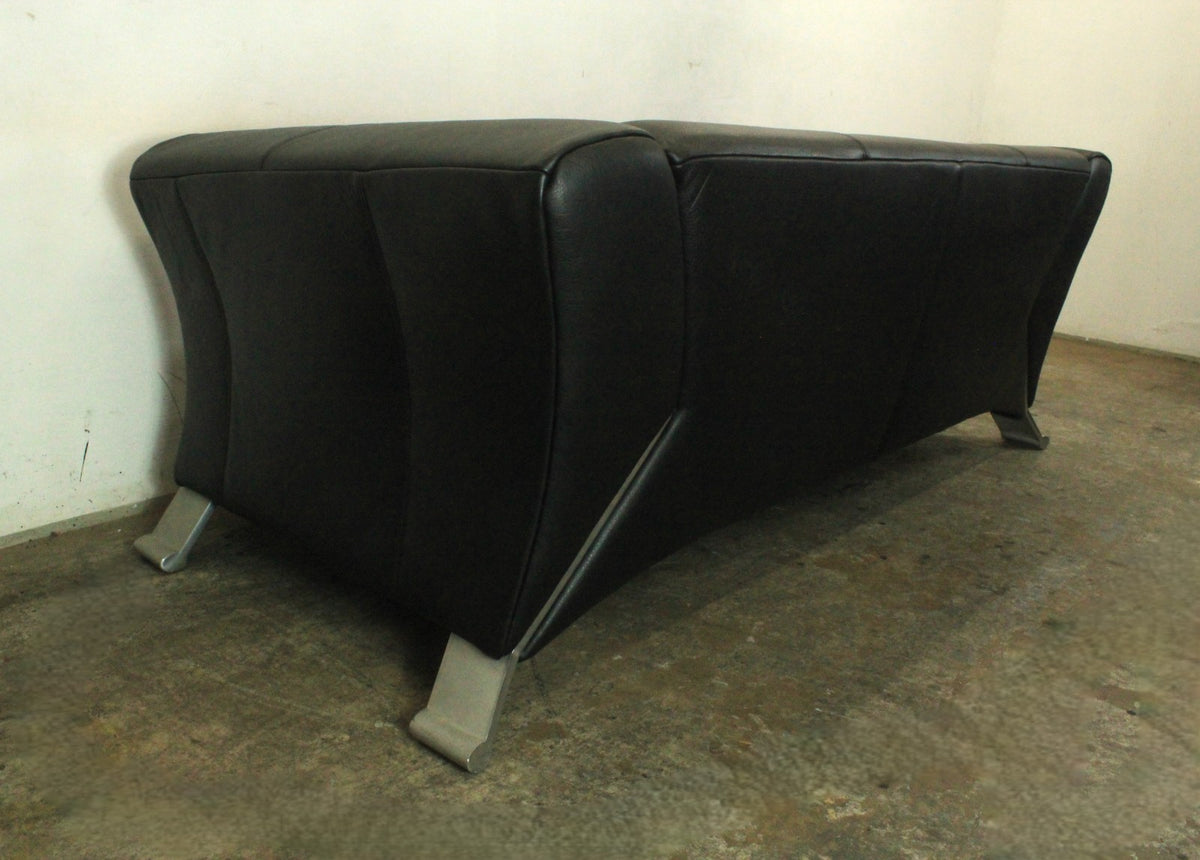 Rolf Benz 322 Club Sofa Zweieinhalbsitzer Designer Couch Echtleder Jet Black | Rolf Benz - Bild 9
