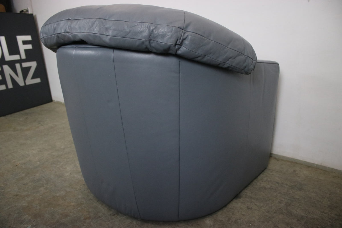 Rolf Benz BMP Sessel Blaugrau Einsitzer Sofa Echtleder Blaugrau Designer | Rolf Benz - Bild 10