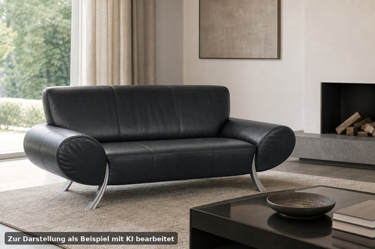 Rolf Benz 545 Designer Couch Zweisitzer Sofa Blau Echtleder | Rolf Benz - Bild 1