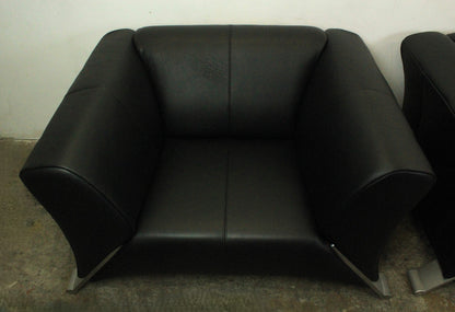 2 X Rolf Benz 322 Club Sessel Einsitzer Designer Sofa Echtleder Jet Black | Rolf Benz - Bild 7