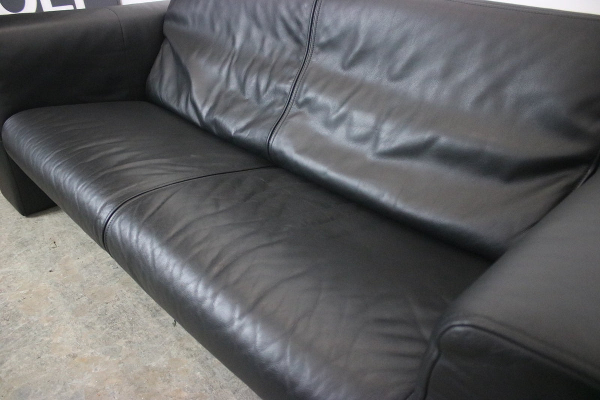 Rolf Benz 6800 Dreisitzer Couch Designer Sofa Echtleder Schwarz | Rolf Benz - Bild 6