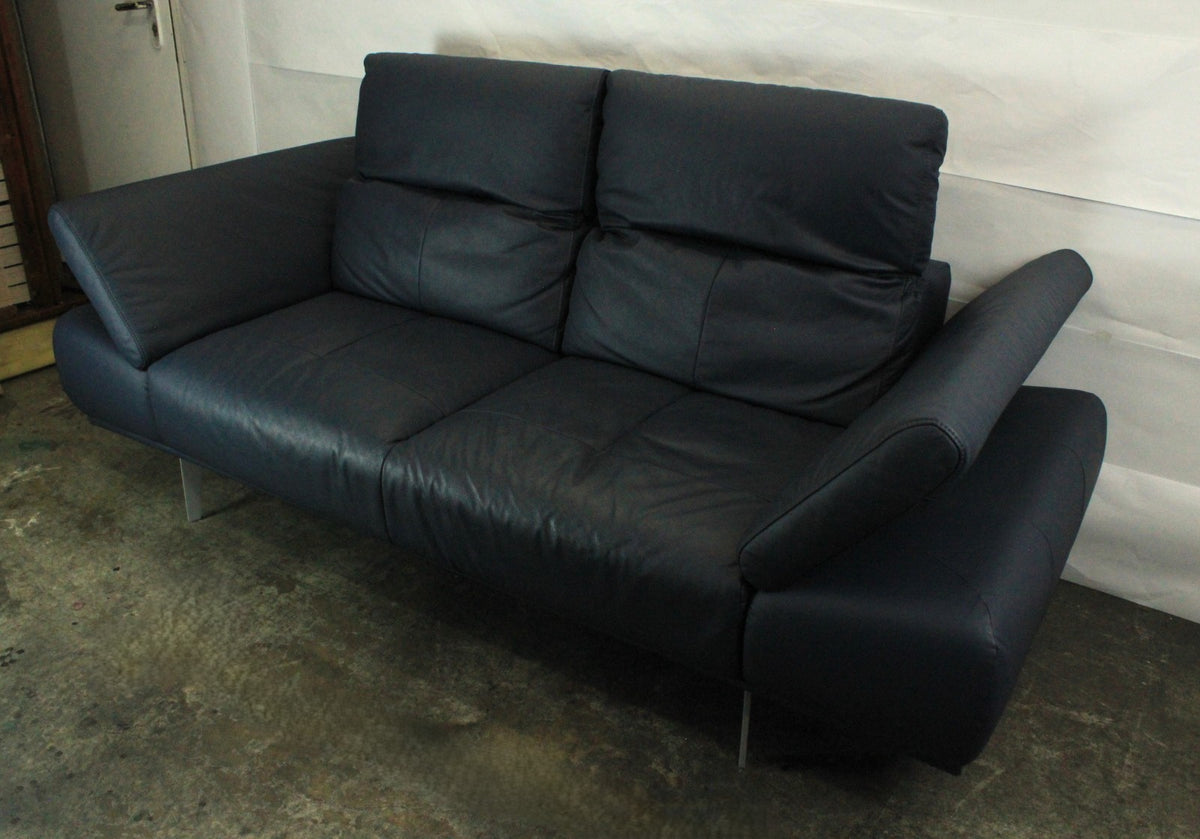 WILLI SCHILLIG LEVI | ELEKTRISCH | 2-SITZER | BLAU LEDER | DESIGNER SOFA | W Schillig - Bild 6