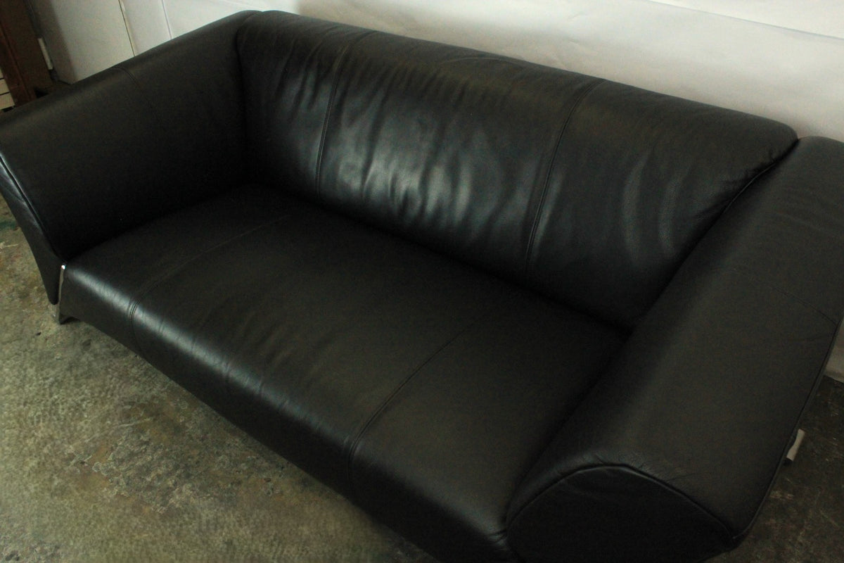ROLF BENZ 322 | 2,5-SITZER | SCHWARZ LEDER | DESIGNER SOFA | Rolf Benz - Bild 6