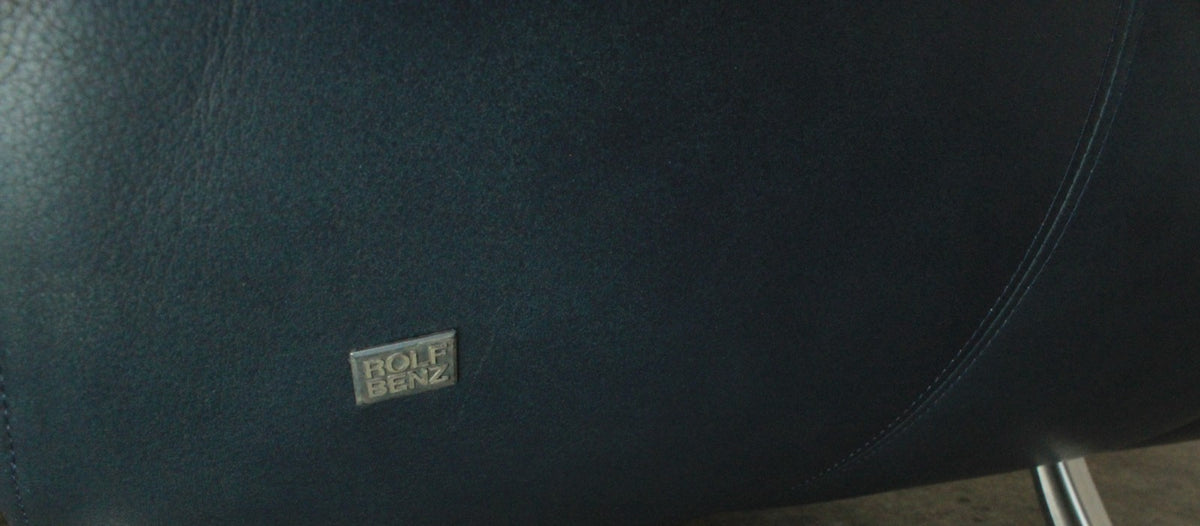 Rolf Benz 545 Designer Couch Dreisitzer Sofa Blau Echtleder | Rolf Benz - Bild 6