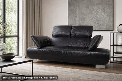 Koinor Echt Leder Couch Zweieinhalbsitzer Sofa Schwarz Relax Funktion Designer | Koinor - Bild 1