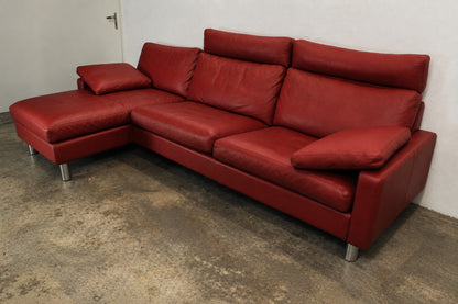 COR CONSETA | 3-SITZER OTTOMANE | ROT LEDER | DESIGNER SOFA | Cor - Bild 4