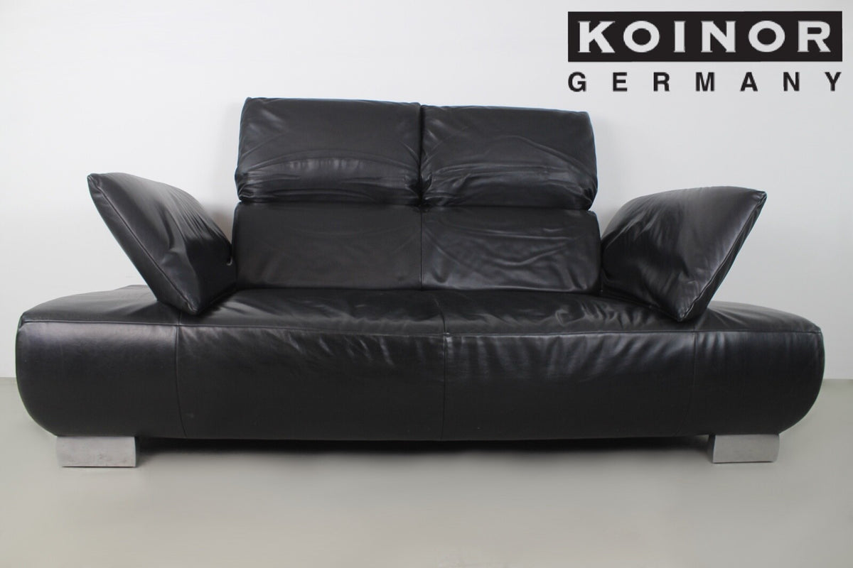 Koinor Echt Leder Couch Zweieinhalbsitzer Sofa Schwarz Relax Funktion Designer | Koinor - Bild 2