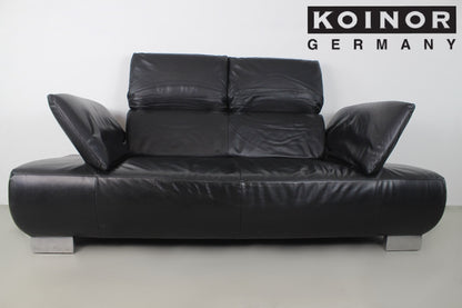 Koinor Echt Leder Couch Zweieinhalbsitzer Sofa Schwarz Relax Funktion Designer | Koinor - Bild 2
