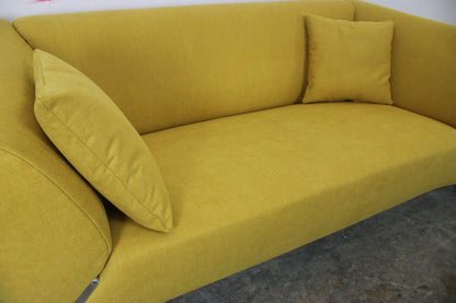 Rolf Benz 322 Clubsofa–Dreisitzer Designer Couch Neu Bezogen in Strahlendem Gelb | Rolf Benz - Bild 3