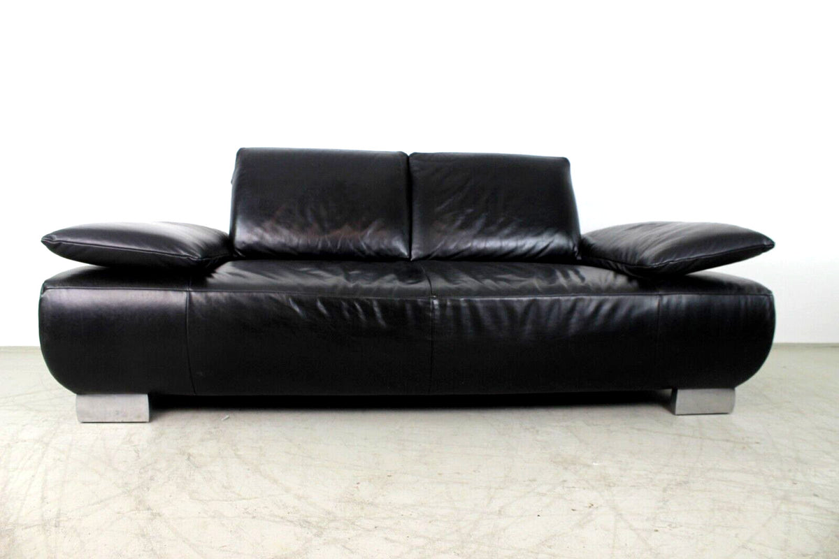 Koinor Echt Leder Couch Zweieinhalbsitzer Sofa Schwarz Relax Funktion Designer | Koinor - Bild 3