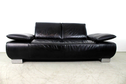 Koinor Echt Leder Couch Zweieinhalbsitzer Sofa Schwarz Relax Funktion Designer | Koinor - Bild 3