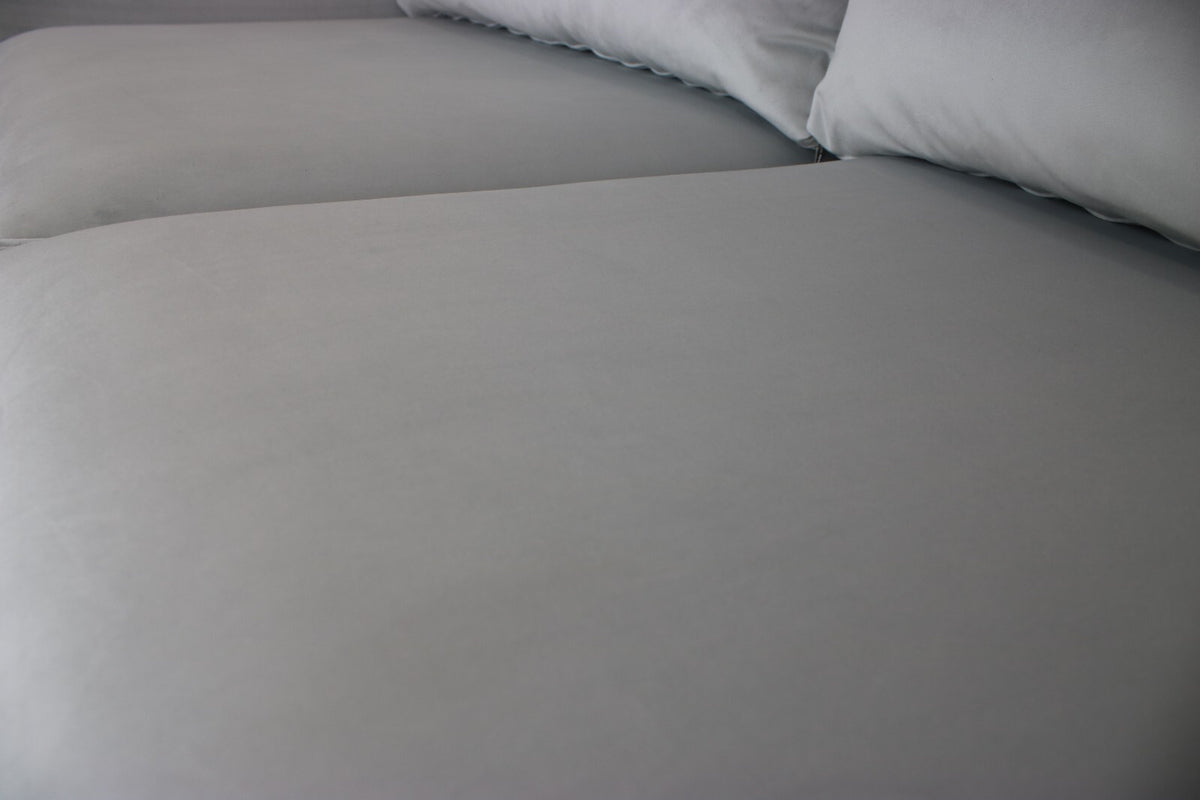 Designer Couch Berlin Handgefertigt Hochwertiges Sofa Creme Stoff Schwere Quali | Handgefertigt - Bild 8
