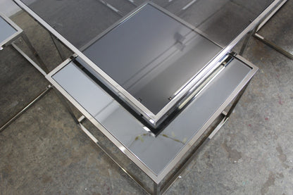 Eleganter Titanium - Glas - Couchtisch Mit 4 Ausziehbaren Spiegeltischen | Handarbeit - Bild 7