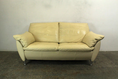 Rolf Benz Sofa Modell 5600 Echtleder Creme Zweisitzer Couch Designer | Rolf Benz - Bild 2