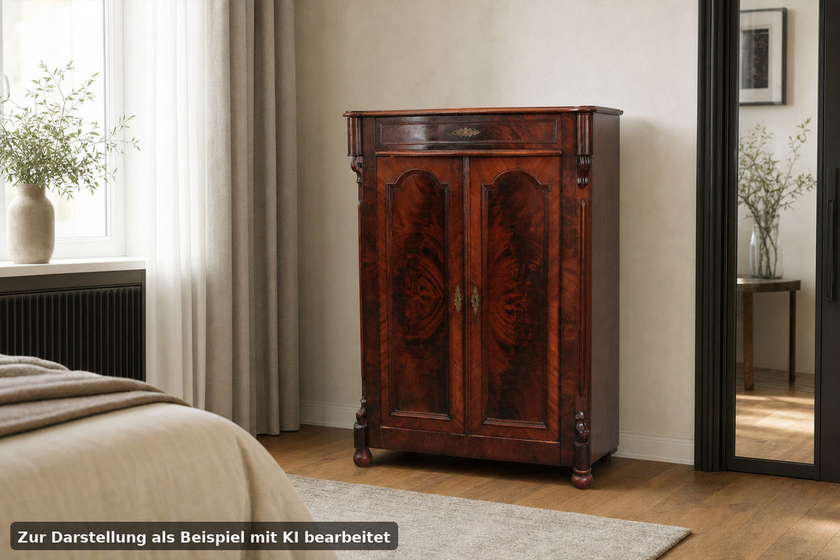 Louis-Philippe Vertiko Schrank Mahagoni Antik um 1870 | Reinstein Möbel - Bild 1