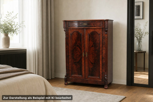 Louis-Philippe Vertiko Schrank Mahagoni Antik um 1870 | Reinstein Möbel - Bild 1