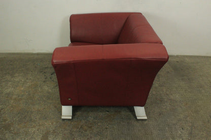 2 X Rolf Benz 322 Club Sessel Einsitzer Designer Sofa Echtleder Rot | Rolf Benz - Bild 9