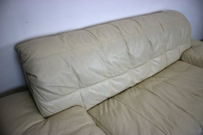 Designer Sofa von Rolf Benz AK Creme Leder Manuelle Funktion Dreisitzer Couch | Rolf Benz - Bild 8