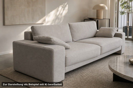 Rolf Benz EGO Couch Viersitzer Stoff Grau Designer Sofa Chromleisten Neubezug | Rolf Benz - Bild 1