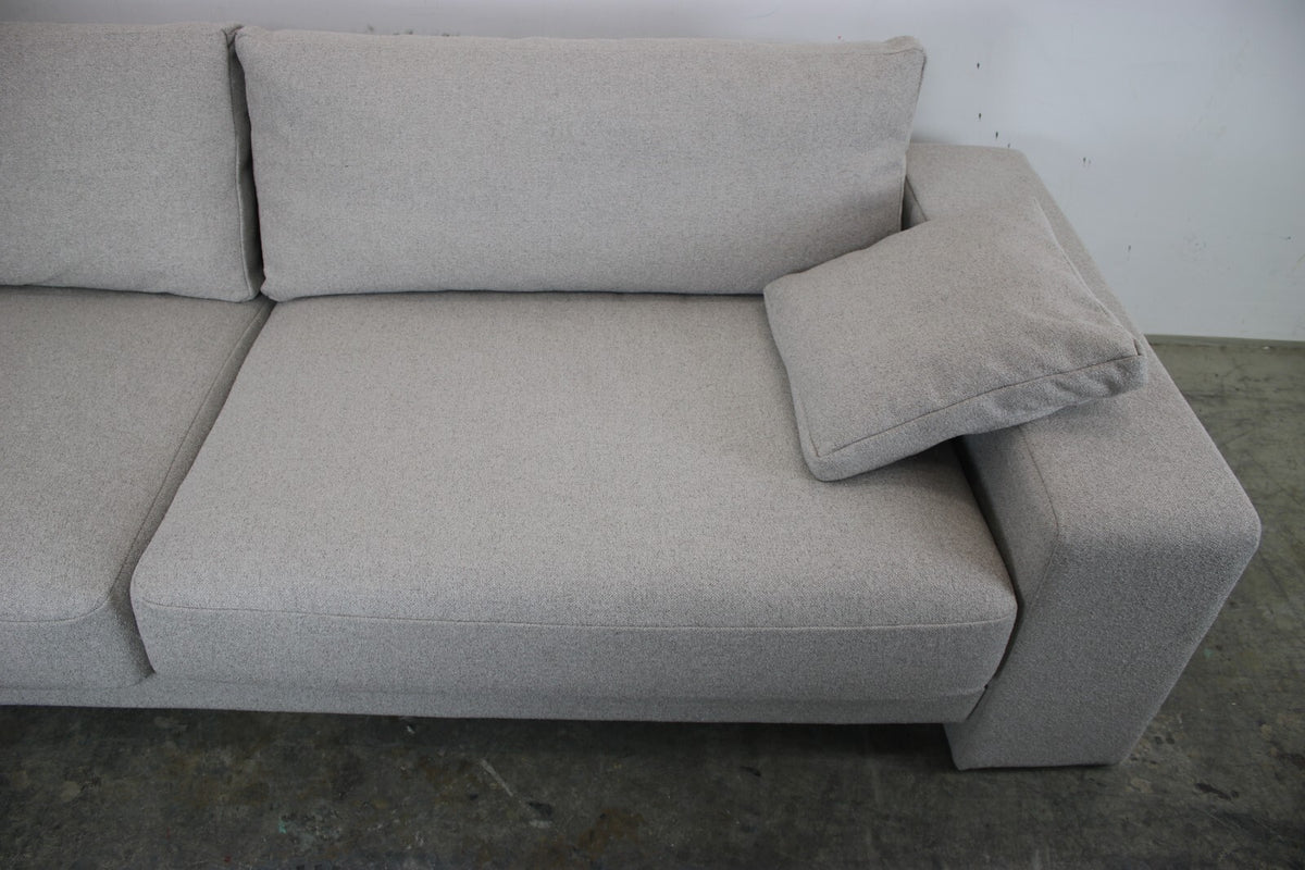 Rolf Benz EGO Couch Viersitzer Stoff Grau Designer Sofa Chromleisten Neubezug | Rolf Benz - Bild 9