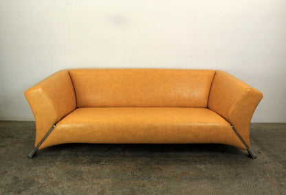 Rolf Benz 322 Clubsofa–Dreisitzer Designer Couch Neu Bezogen Gelb Leder | Rolf Benz - Bild 2