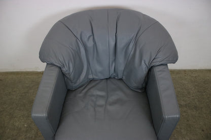 Rolf Benz BMP Sessel Blaugrau Einsitzer Sofa Echtleder Blaugrau Designer | Rolf Benz - Bild 6