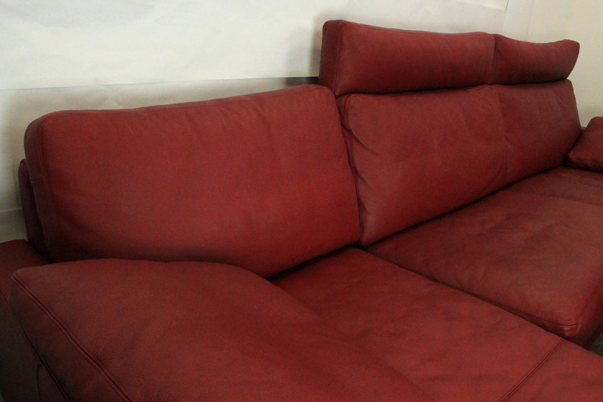 COR CONSETA | 3-SITZER OTTOMANE | ROT LEDER | DESIGNER SOFA | Cor - Bild 6
