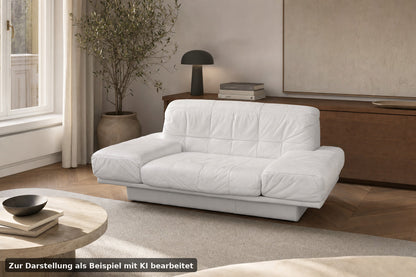 Designer Sofa von Rolf Benz AK Weiß Leder Manuelle Funktion Zweisitzer Couch | Rolf Benz - Bild 1