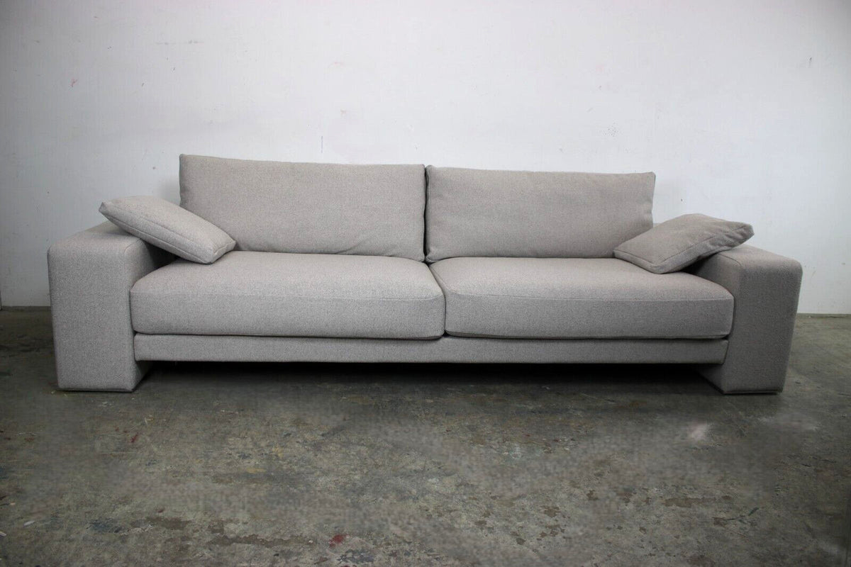 Rolf Benz EGO Couch Viersitzer Stoff Grau Designer Sofa Chromleisten Neubezug | Rolf Benz - Bild 3