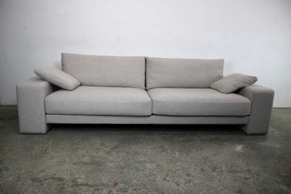 Rolf Benz EGO Couch Viersitzer Stoff Grau Designer Sofa Chromleisten Neubezug | Rolf Benz - Bild 3