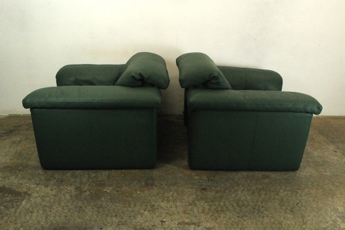 Rolf Benz 4000 Couch Garnitur Dreisitzer Sofa mit 2 Sessel Grün Leder | Rolf Benz - Bild 6