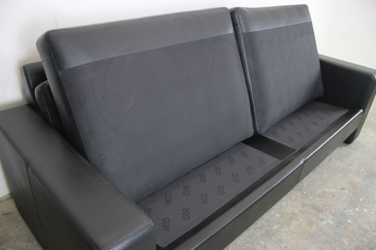 COR Conseta Dreisitzer Couch Designer Echtleder Schwarz Sofa | Cor - Bild 10