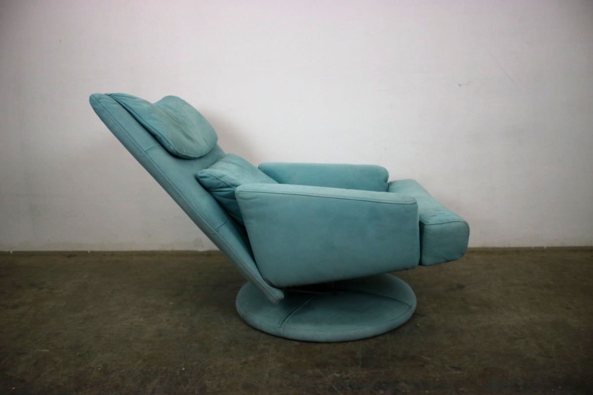 Rolf Benz Drehsessel Einsitzer Sofa Veloursleder Blau Designer Multifunktion | Rolf Benz - Bild 7