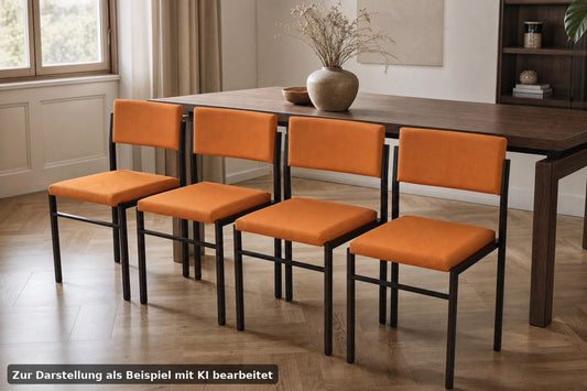 L&C Arnold Stahlrohr Stühle 60er Jahre Vintage Stuhl Set Orange | Arnold - Bild 1