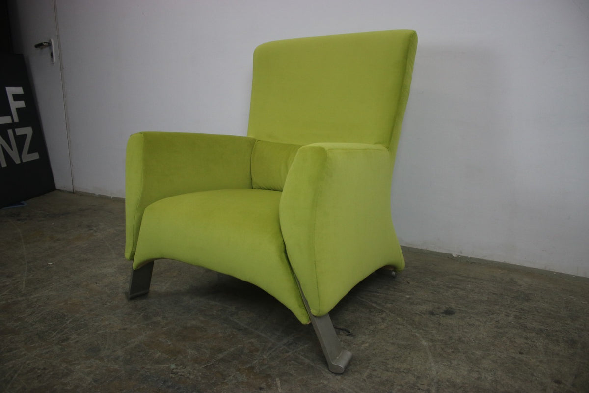 Rolf Benz 322 Sessel mit Hocker Stoff Gelb Designer Neubezug | Rolf Benz - Bild 6