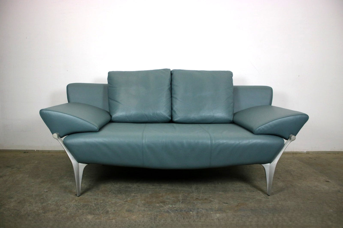 Rolf Benz Modell1600 Couch Echt Leder Graugrün Dreisitzer Funktion Sofa | Rolf Benz - Bild 2