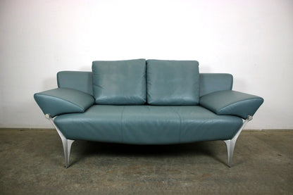 Rolf Benz Modell1600 Couch Echt Leder Graugrün Dreisitzer Funktion Sofa | Rolf Benz - Bild 2