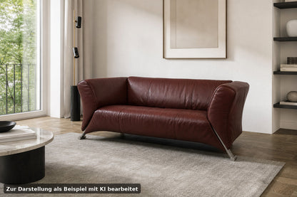 Rolf Benz 322 Club Sofa Zweieinhalbsitzer Designer Couch Echtleder Oxblood Rot | Rolf Benz - Bild 1