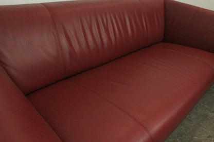 Rolf Benz 322 Club Sofa Dreisitzer Designer Couch Echtleder Rot | Rolf Benz - Bild 7