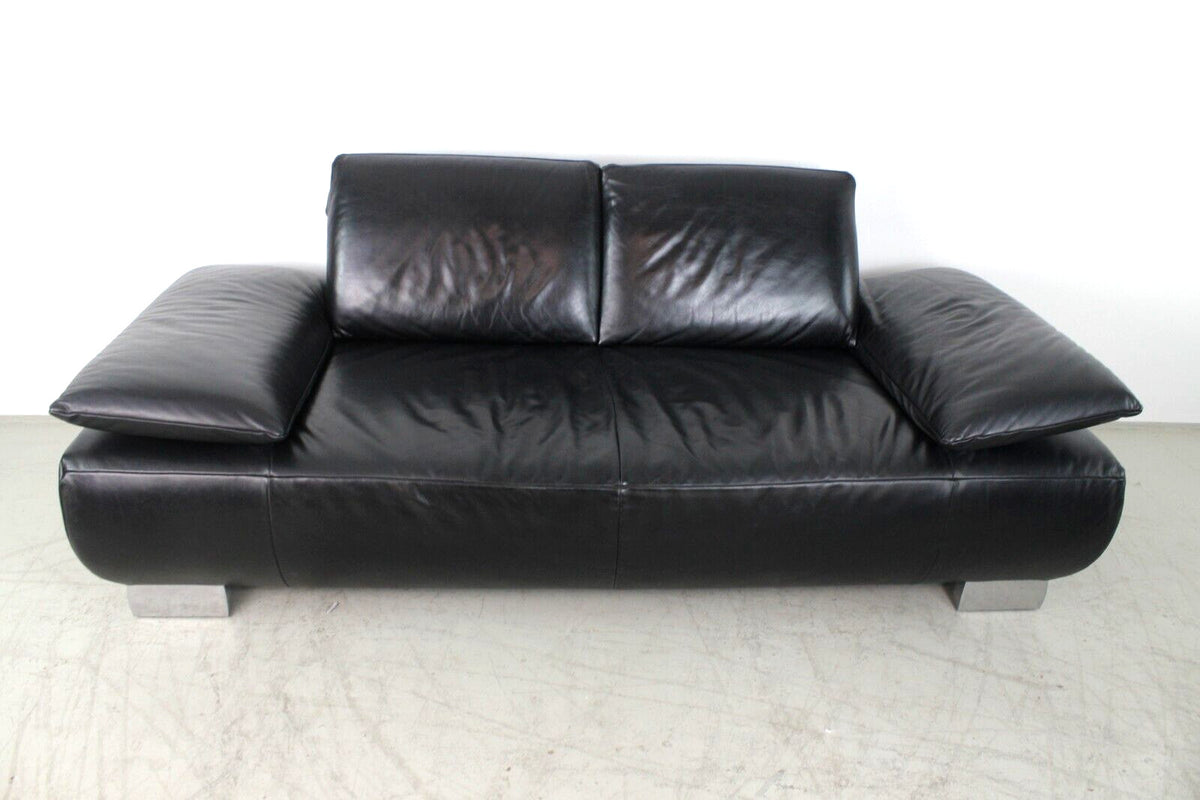 Koinor Echt Leder Couch Zweieinhalbsitzer Sofa Schwarz Relax Funktion Designer | Koinor - Bild 7