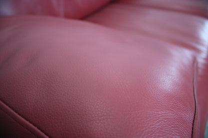 Rolf Benz EGO Designer Couch Auf Kufen Dreisitzer Leder Rot Sofa Mit Armkissen | Rolf Benz - Bild 6