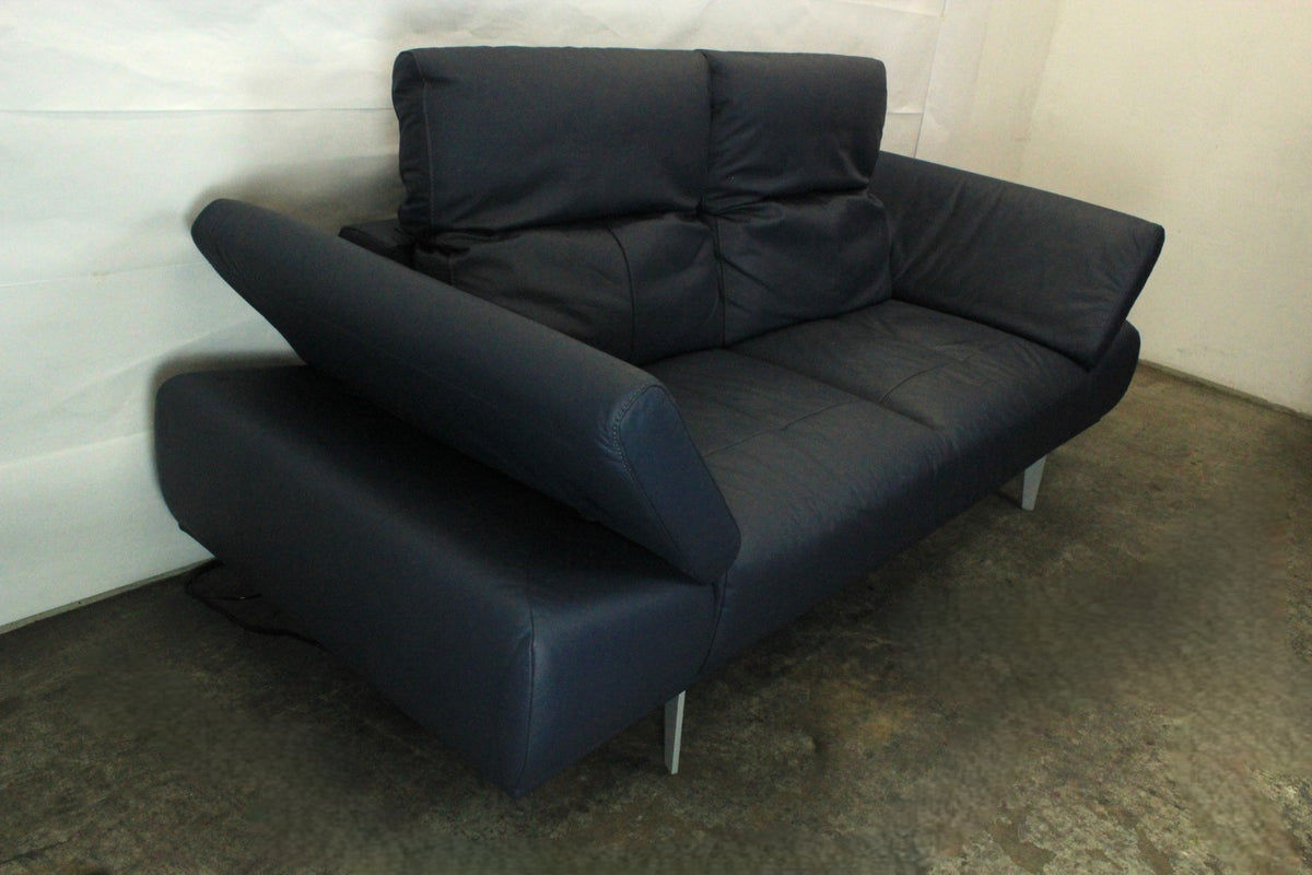 WILLI SCHILLIG LEVI | ELEKTRISCH | 2-SITZER | BLAU LEDER | DESIGNER SOFA | W Schillig - Bild 5