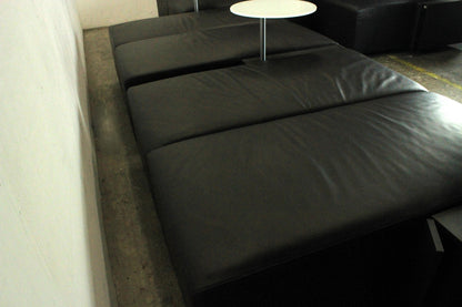 Walter Knoll Designer Loungemodule Sofa Couch Schwarz Leder& Weiße Glastische | Walter Knoll - Bild 10