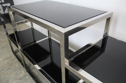 Elegantes Titanium Glasregal Sideboard Bücherregal Mit 6 Schwarzen Glasablagen | Reinstein Möbel - Bild 5