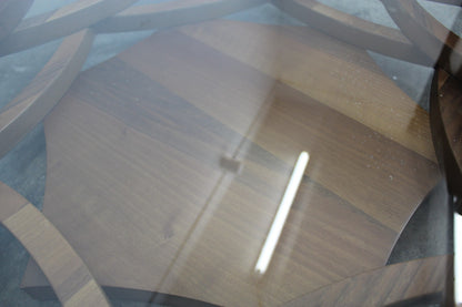 Wunderschöner Vollholz Couchtisch Mit Besonderer Form Und Glasplatte 120 cm | Reinstein Möbel - Bild 6