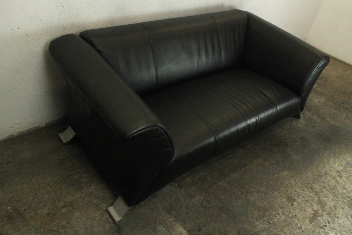 ROLF BENZ 322 | 2,5-SITZER | SCHWARZ LEDER | DESIGNER SOFA | Rolf Benz - Bild 4