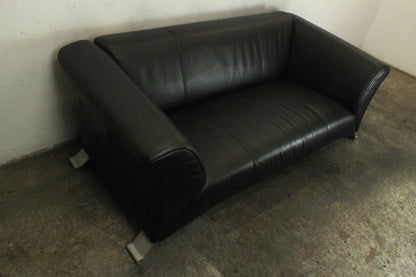 ROLF BENZ 322 | 2,5-SITZER | SCHWARZ LEDER | DESIGNER SOFA | Rolf Benz - Bild 4