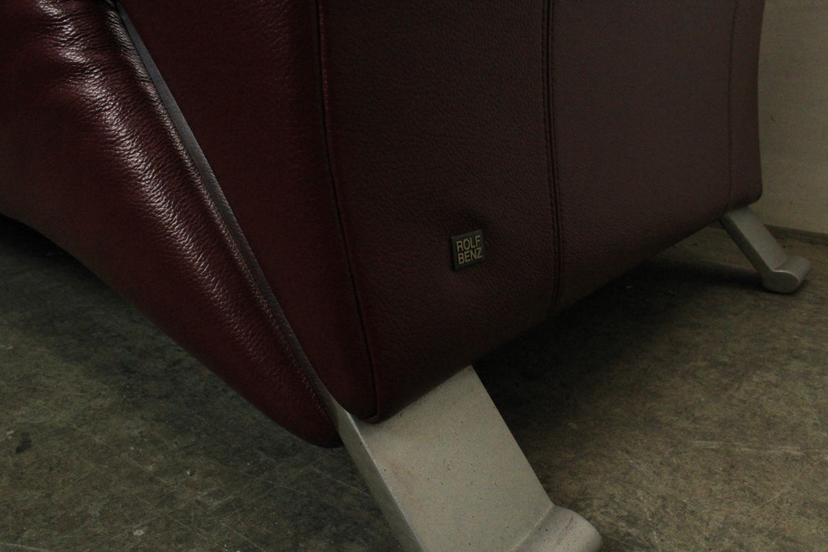 Rolf Benz 322 Club Sofa Dreisitzer Designer Couch Echtleder Oxblood Rot | Rolf Benz - Bild 6