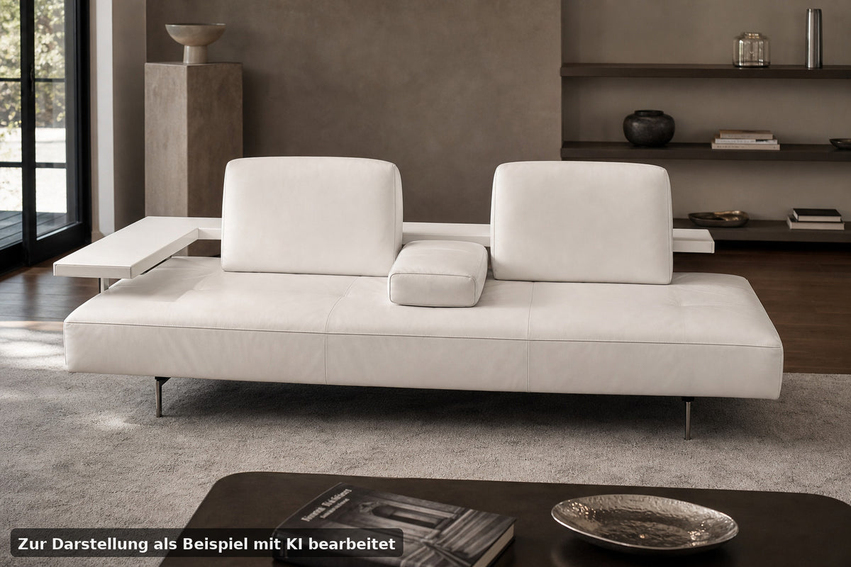Rolf Benz Dono6100 Couch Liege Dreisitzer Weiß Leder Designer Sofa | Rolf Benz - Bild 1