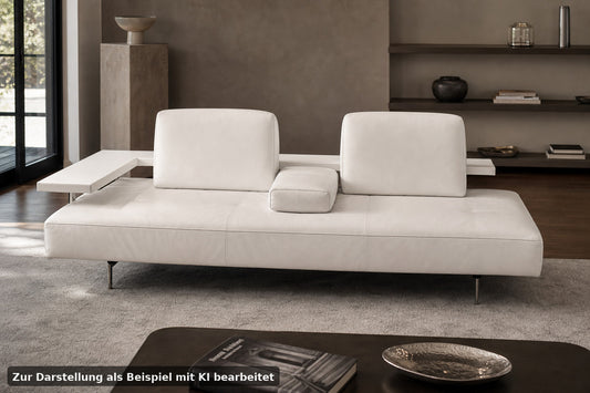 Rolf Benz Dono6100 Couch Liege Dreisitzer Weiß Leder Designer Sofa | Rolf Benz - Bild 1
